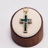 Emerald Cross Necklace